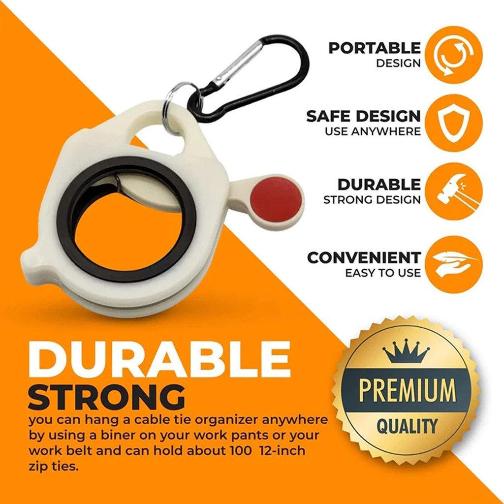 Zip Tie Holder Organizer อัตโนมัติ Zip Ties Holder Keeper นํากลับมาใช้ใหม่และเรืองแสง Zip Tie Organi