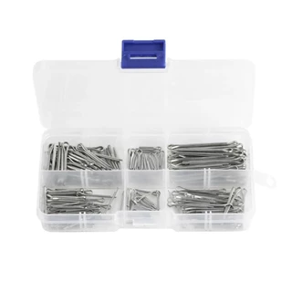 Urlwall 175 ชิ้น Sliver แยก Pins Cotter Fixings ขนาดสารพันสังกะสีเหล็กชุบ Hard Case Link แยก Cotter Pin คุณภาพสูง