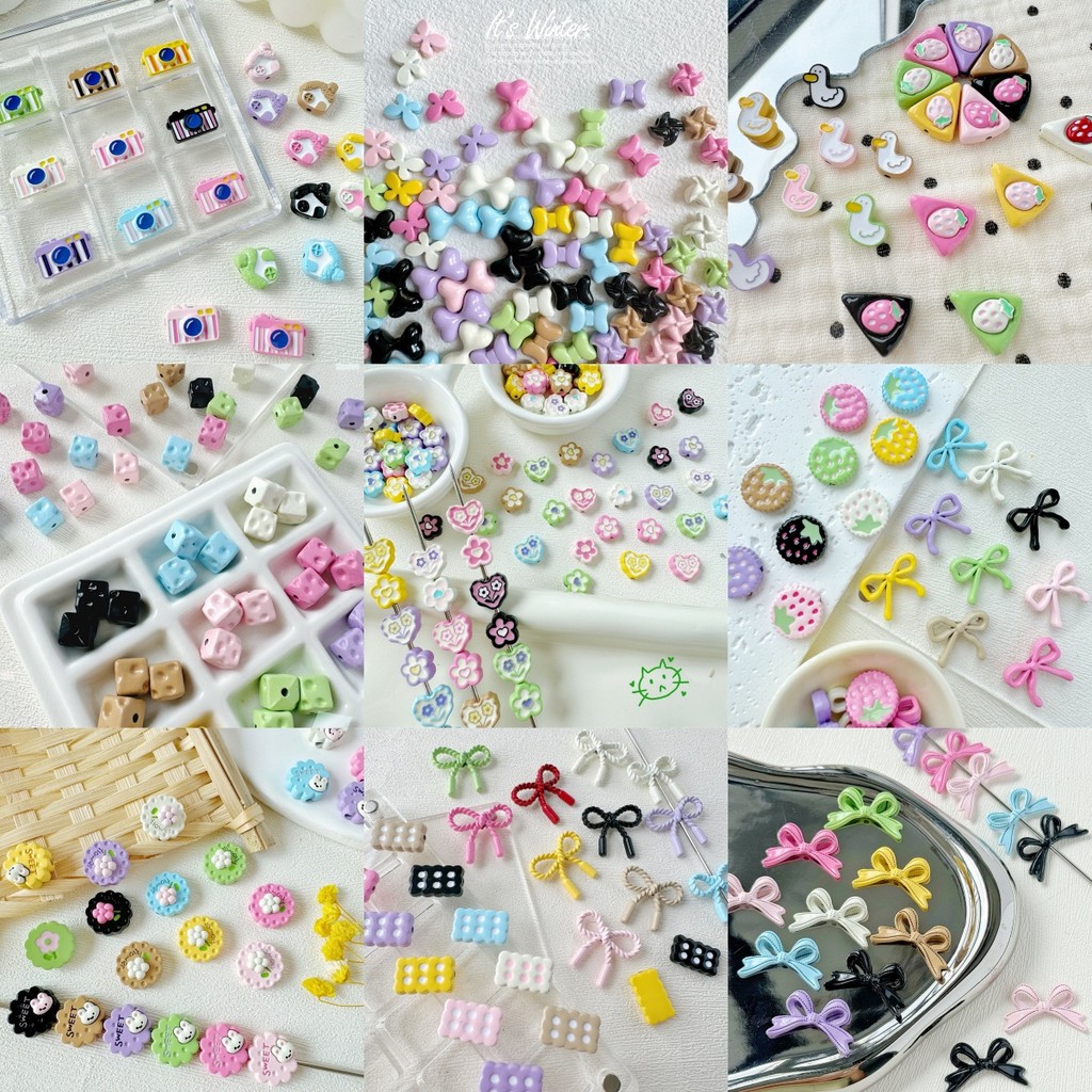 9 ชิ้น/แพ็คน่ารักภาพวาด Bowknot โลหะผสมลูกปัด Charms สําหรับเครื่องประดับทําผลการค้นหา DIY ต่างหูสร้อยข้อมือพวงกุญแจอุปกรณ์เสริม