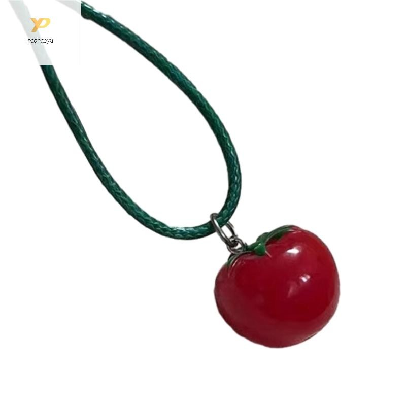Ppy จี้มะเขือเทศสร้อยคอจี้ Chokers จี้มะเขือเทศ Collarbone Chain