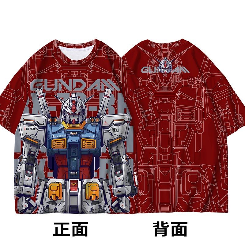 Mobile Suit Gundam เสื้อยืด Federation Devil เสื้อยืดแขนสั้นผู้ชายเสื้อผ้าอนิเมะ - รูปที่ 5