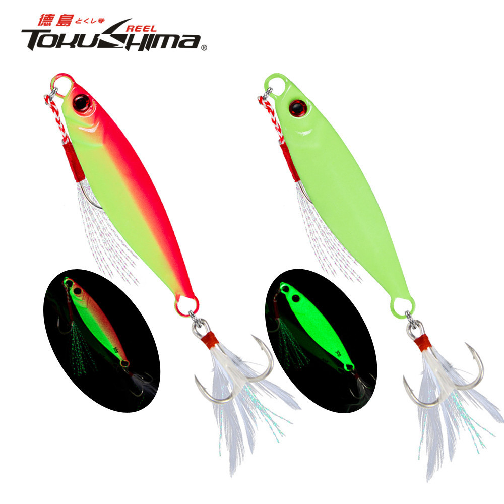 1pc Sinking Lure 3D Eyes Jig เหยื่อ 7G/10G/15G/20G/30G/40G โลหะหล่อ Lure Luminous Fishing Lure พร้อมตะขอ Sharp