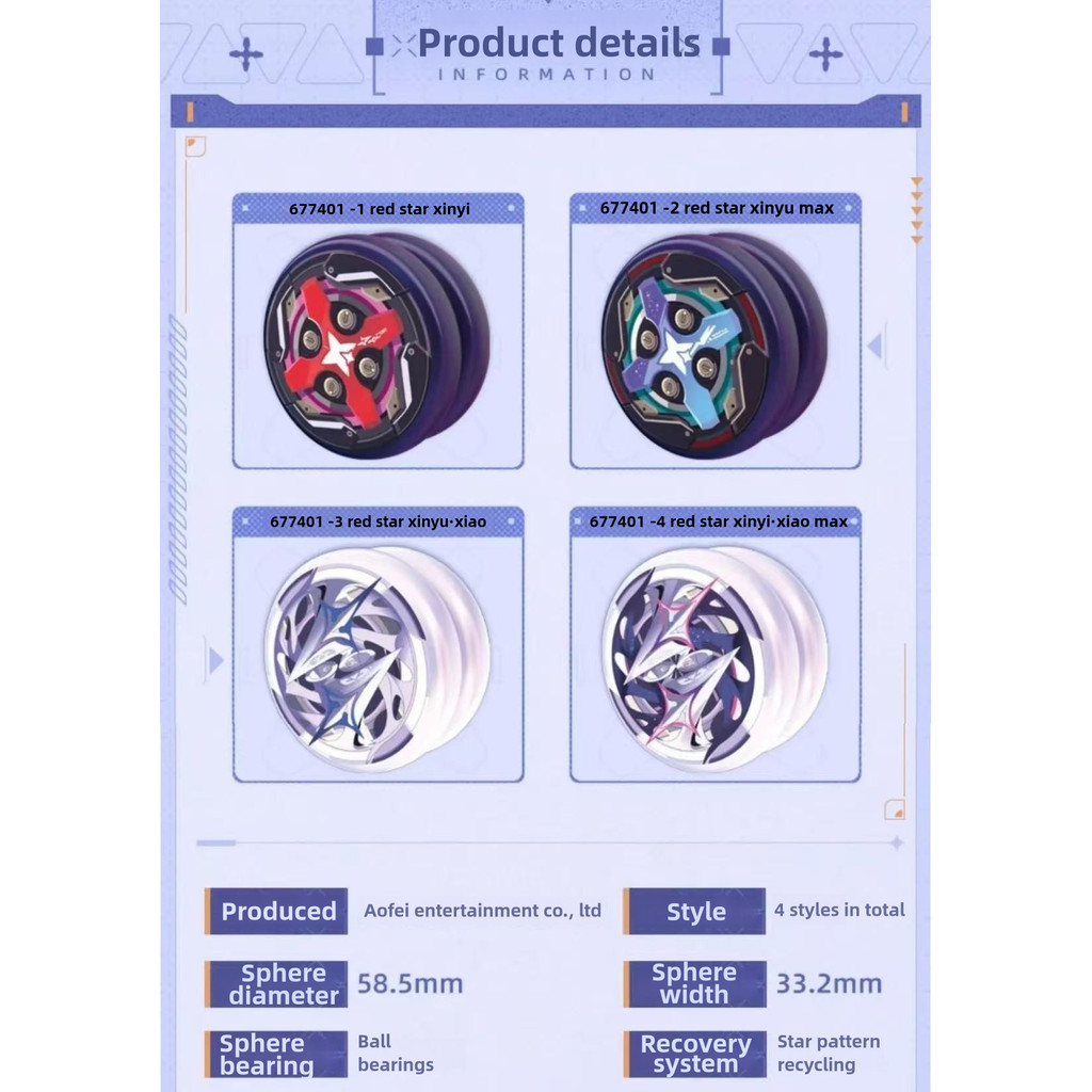 ผลิตภัณฑ์ของแท้อย่างเป็นทางการ Honkai Impact 3 Yo-Yo Audi Double Diamond Shinadia Red Star Thunderbolt MAX ของขวัญที่กําหนดเอง 16PS - รูปที่ 3