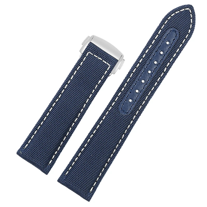สายนาฬิกาไนลอนสําหรับ Omega Super Snoopy 310 ผ้าใบ Cowhide ด้านล่าง Watchband ใหม่ Hippocampus AT150 สายนาฬิกาผู้ชาย 22 มม. 20 มม.