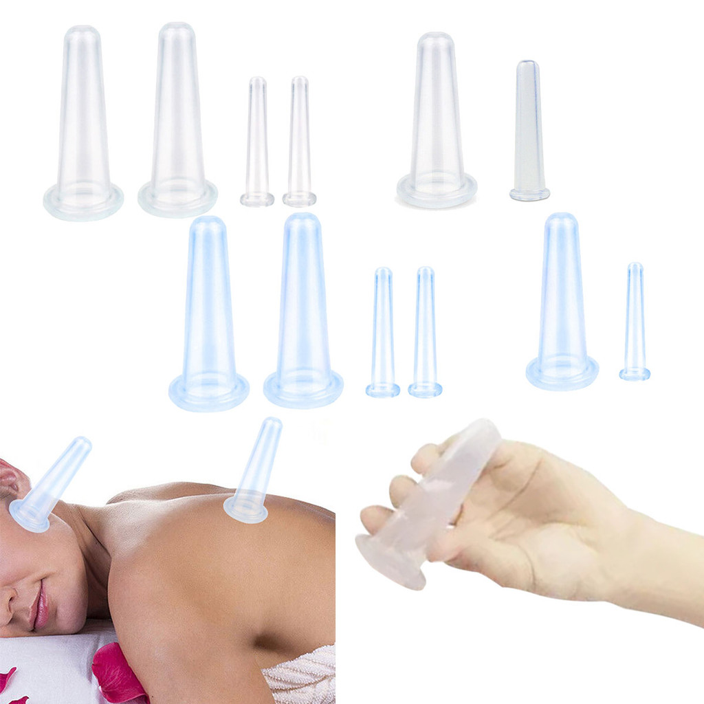 2/4 ชิ้นซิลิโคน Facial Cupping ชุด,มินิถ้วยสูญญากาศสําหรับผ่อนคลายคอ Eye Care,Face Lifting Massager ถ้วยชุดเครื่องมือความงาม
