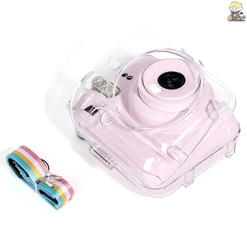 [CL] 1 PC Shiny Crystal Camera Case for Instax Mini 12 Transparent Glitter Cover Bag with Strap for Instax Mini 12 TH