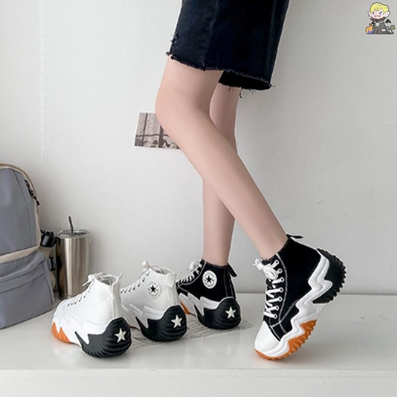 [CL] รองเท้ากีฬาผ้าใบพื้นหนาแบบใหม่ฤดูใบไม้ผลิและฤดูใบไม้ร่วงใหม่สําหรับผู้หญิง TH