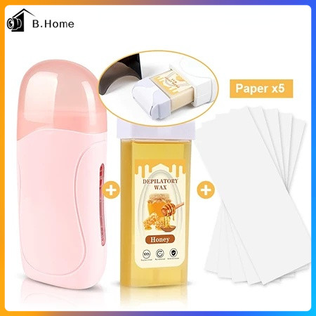 100%กำจัดขน ชุดแว็กซ์แว็กซ์กําจัดขนบนใบหน้า แบบมืออาชีพ ชุดแว็กซ์น้ําตาล (แว็กซ์น้ําตาลออร์แกนิก)