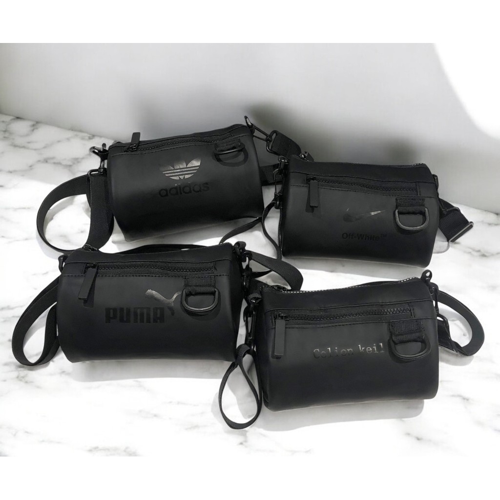 พร้อมส่ง แฟชั่นชาย กระเป๋าทรงกลม ทรงถัง สไตร์สุดเท่ ไซร์เล็ก