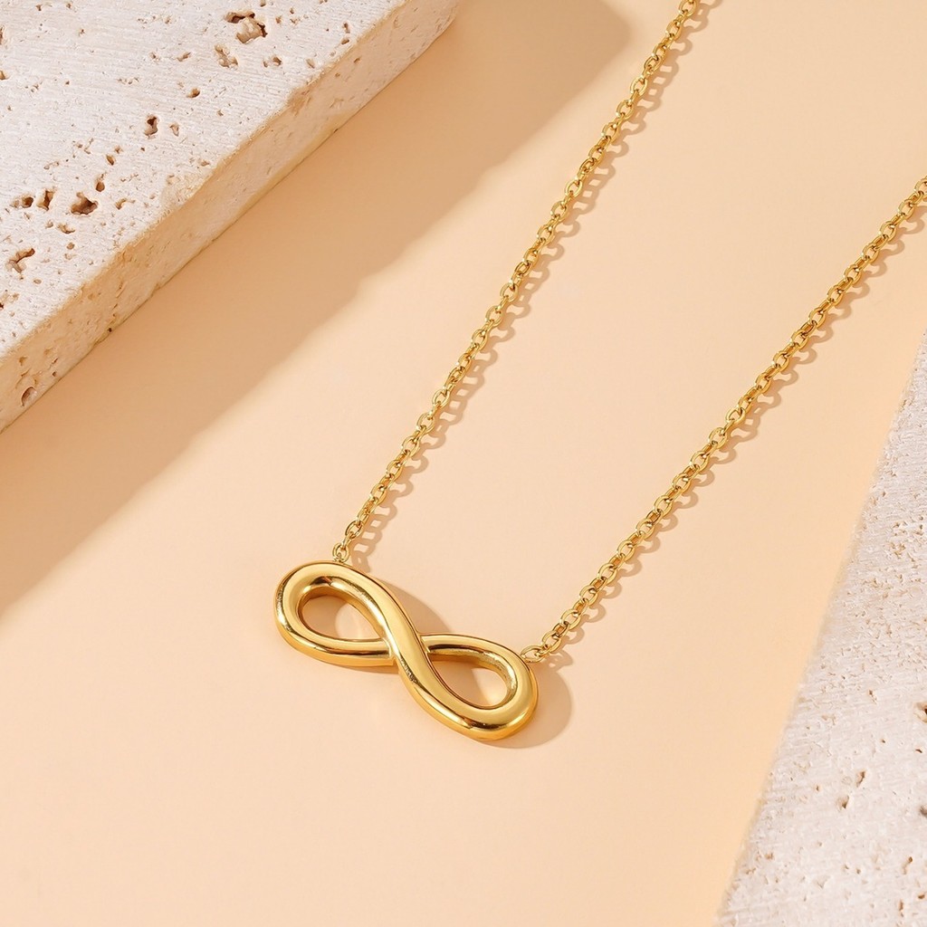 Ins Cool สไตล์ Simple All-Match Unlimited Love รูป 8 สร้อยคอหญิงไทเทเนียมเหล็ก Non-Fade Clavicle Chain Eternal Love สร้อยคอ