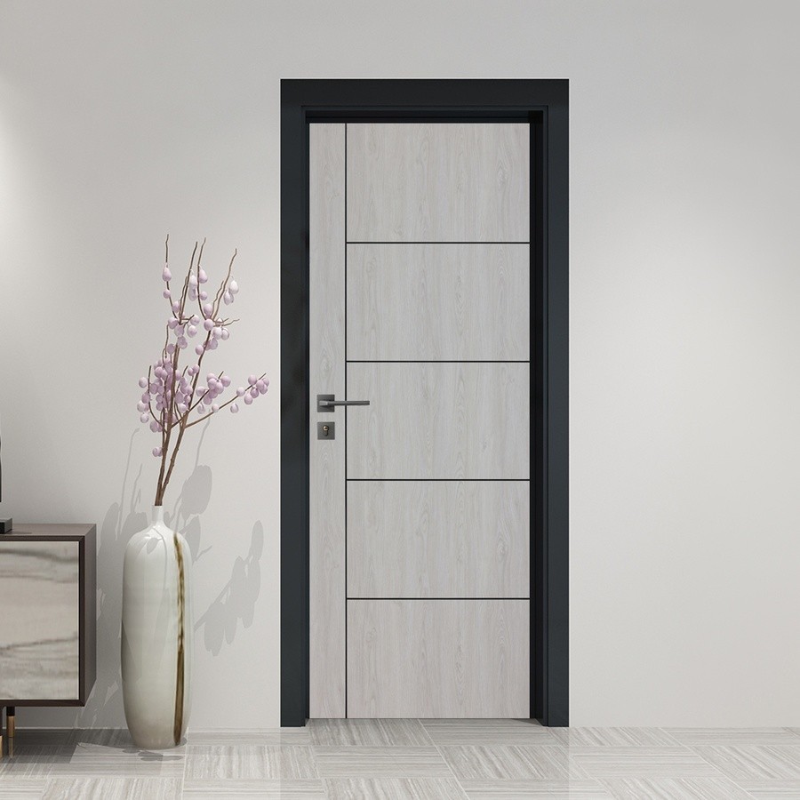 GlobalHouse WELLINGTAN ประตู WPC รุ่น WPC-FC05 (สำหรับใช้ภายใน) บานทึบ ขนาด 80x200 ซม. สีWHITE PINE (ไม่เจาะลูกบิด)