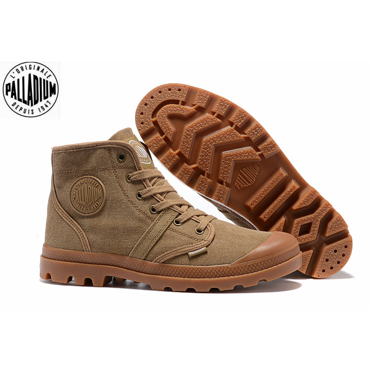 100% Original PALLADIUM Brown Martin Boots รองเท้าผ้าใบสําหรับบุรุษและสตรี 39-45.