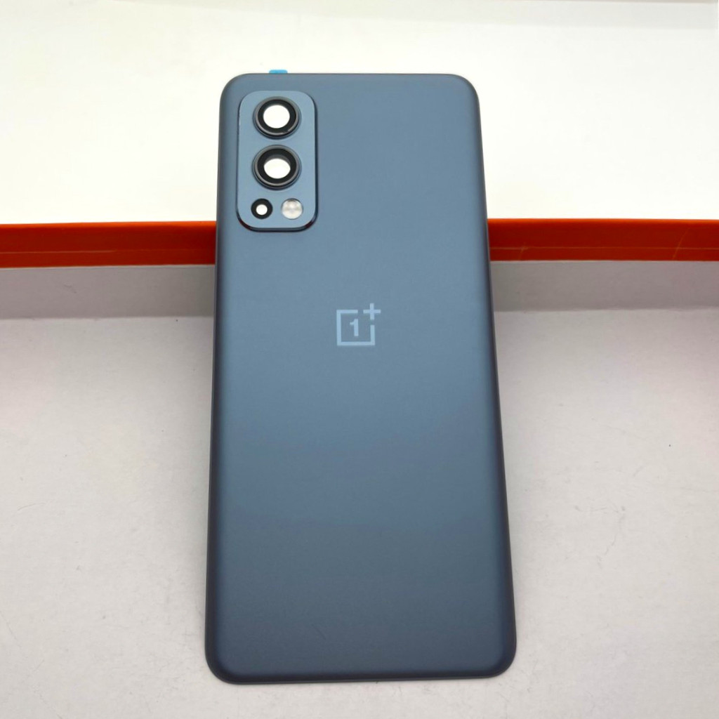 ฝาครอบแบตเตอรี่ด้านหลังประตูสําหรับ OnePlus Nord 2 5G DN2101 DN2103 ปกหลังพร้อมกรอบกล้องเลนส์โลโก้อะ