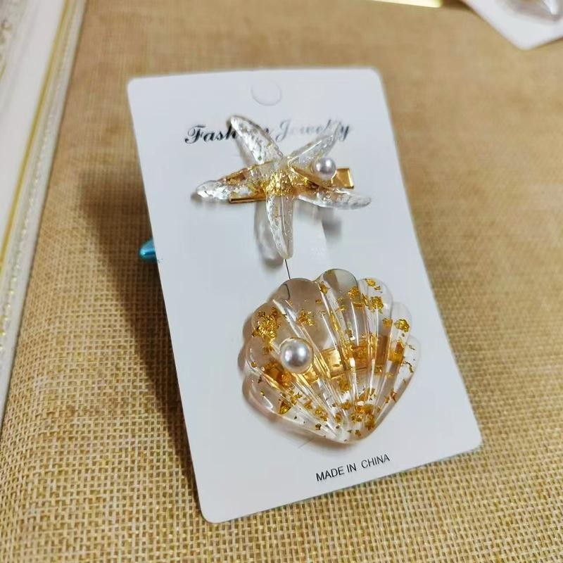 กิ๊บติดผมแฟชั่น ลายปลาดาว ที่หนีบหัว รูปแบบเปลือก ต้องมีสำหรับสาวน่ารัก ไปชายทะเล จัดส่งจากประเทศไทย - รูปที่ 4