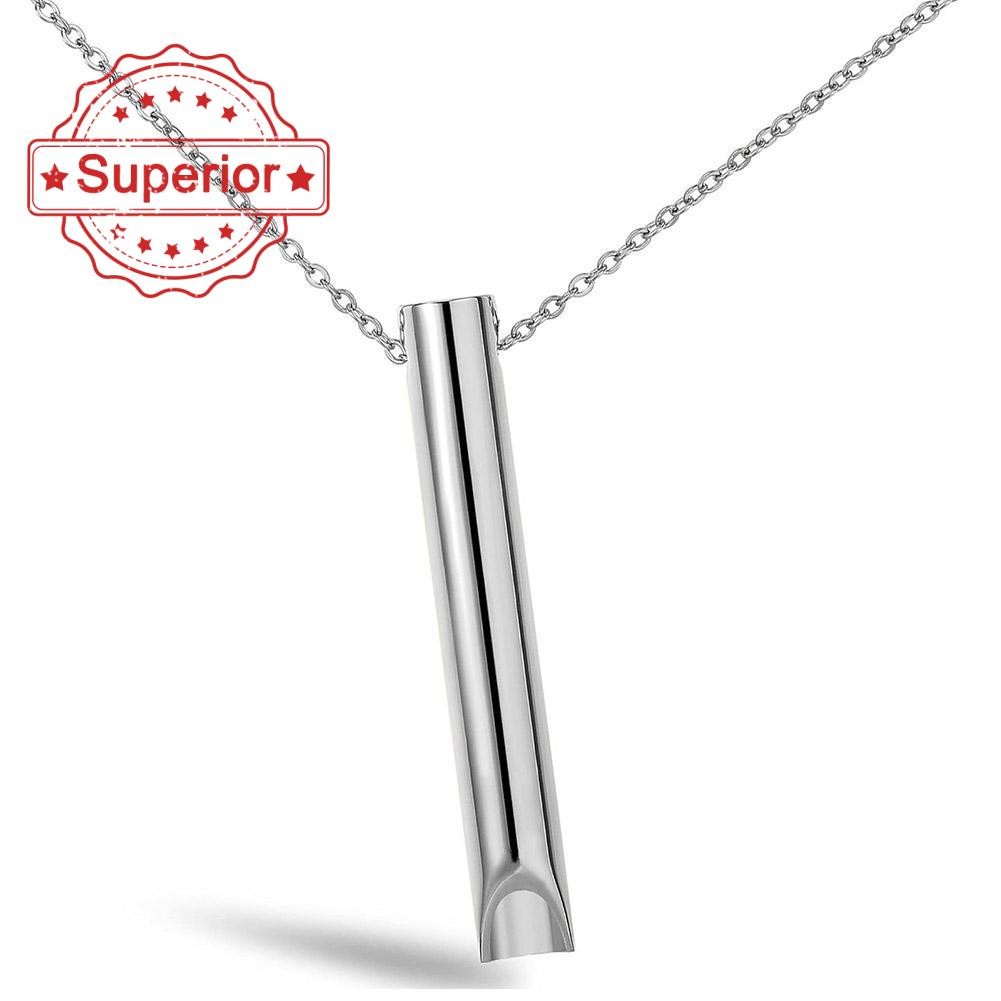 สร้อยคอผู้หญิง 3d ความเครียดบรรเทา Mindful Breathing Stee สร้อยคอสแตนเลส W1p2