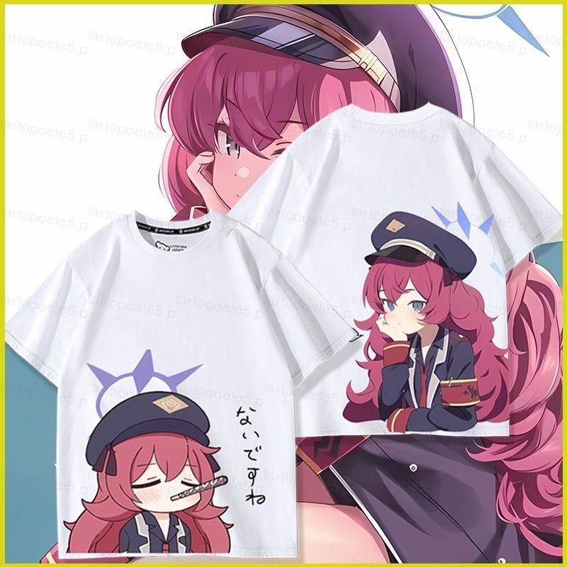 St5 Blue Archive Natsume Iroha คอสเพลย์ผ้าฤดูร้อนเสื้อยืดอะนิเมะแขนสั้น TS5