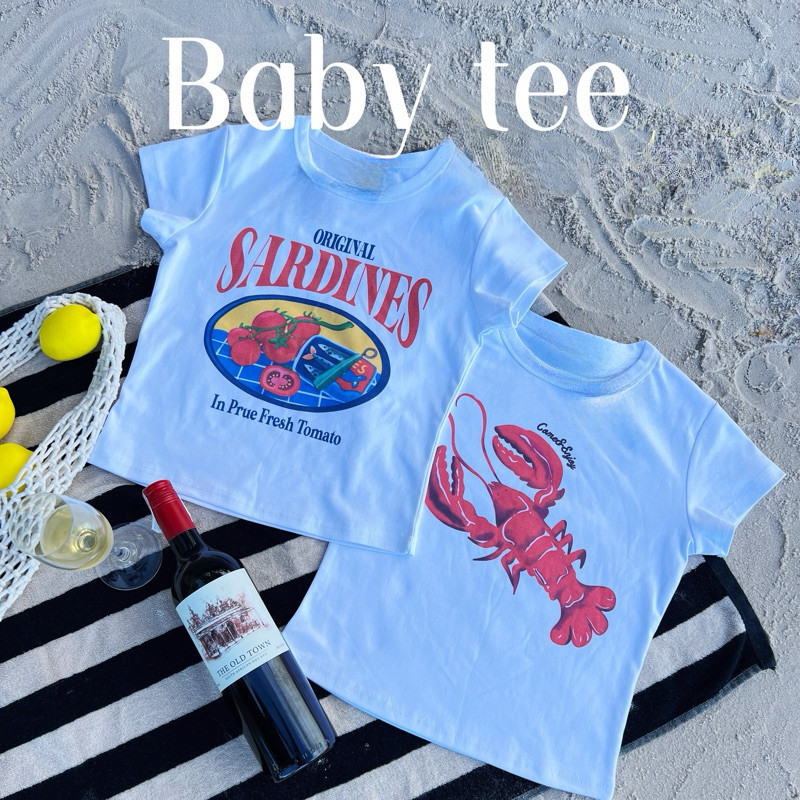 (จัดส่งภายใน 24 ชม.)  baby tee เนื้อผ้าเกรดพรีเมียม เนื้อนุ่ม 📍พร้อมส่ง