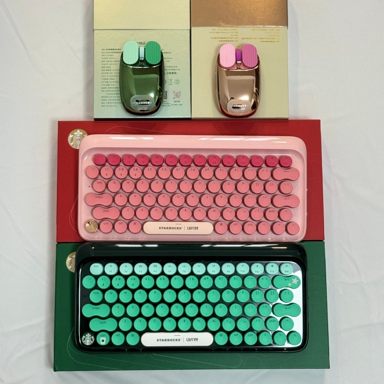 Ins Starbucks Lofree Lofree Co-Branded Rose Gold Bluetooth Gaming Gaming เมาส์คอมพิวเตอร์คีย์บอร์ด