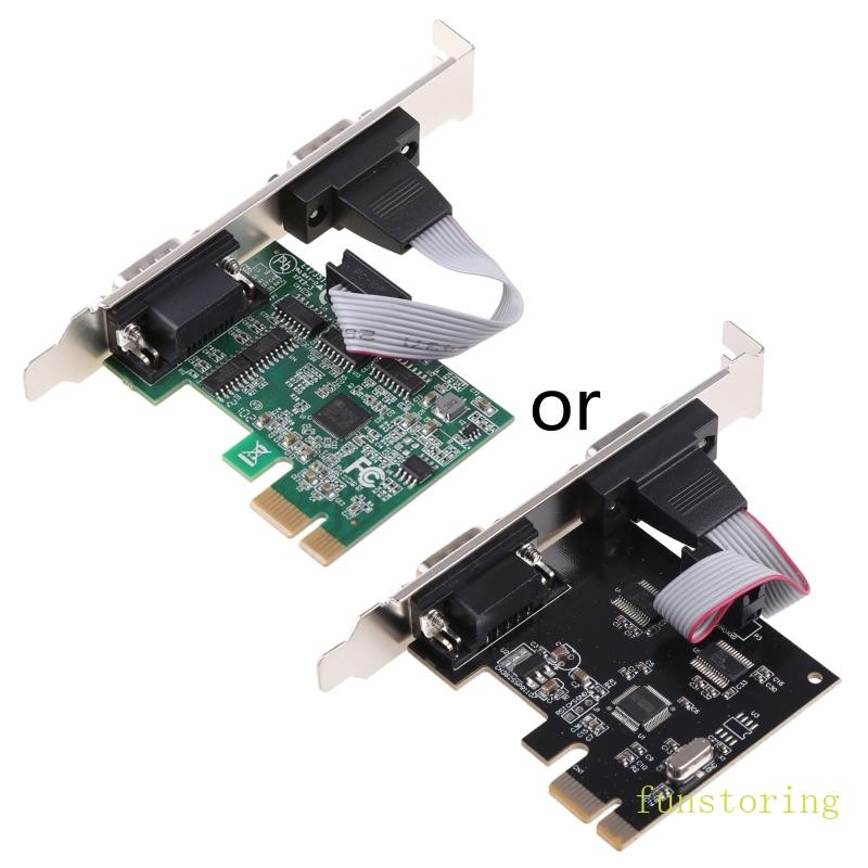 Fun PCIe Dual Serial การ์ดขยายชิป AX99100 2 พอร์ตอุตสาหกรรม DB9 COM RS232