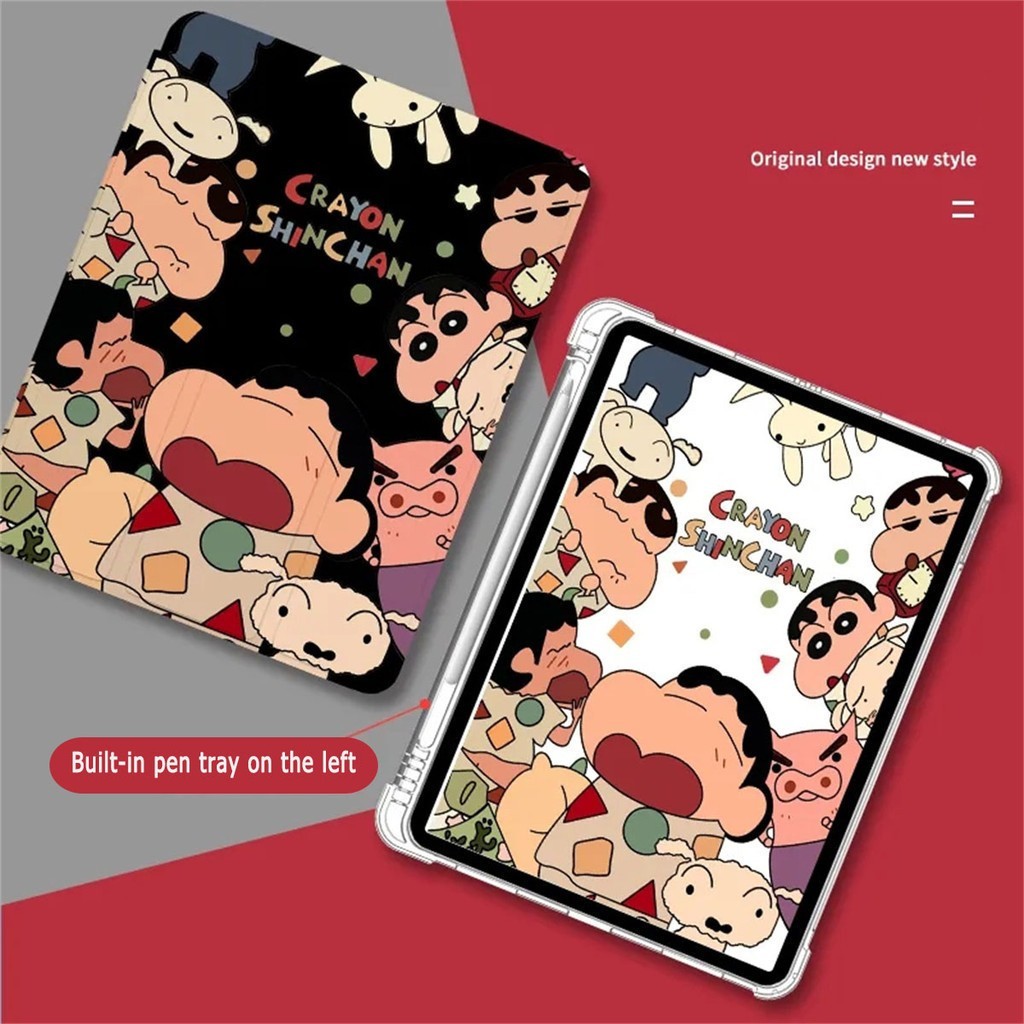 เคสไอแพดหลังใสมีที่เก็บปากกา for Air7/Air6/Air5/Air4 10.9 gen11-A16(2025)gen10 gen9/8/7  ipad caseชินจัง - รูปที่ 4