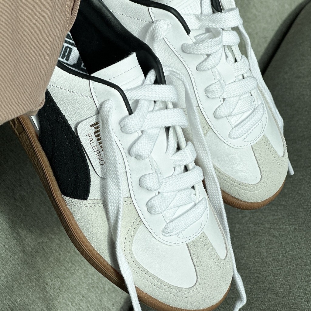 ✅แท้💯% - สินค้าพร้อมส่ง* สีขายดี‼ รองเท้าผู้ชายและผู้หญิง PUMA Palermo OG White/Black（396464-01/396463-11/399341-02）