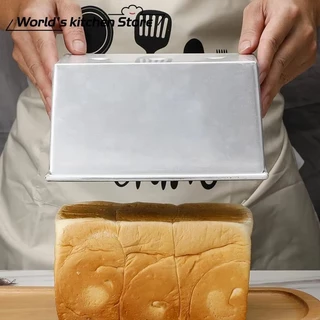กล่องขนมปังปิ้งอลูมิเนียมอัลลอยด์ 250g-1000g แม่พิมพ์อบไม่ติดพร้อมฝาปิดขนมปังปิ้งสีดําและแม่พิมพ์เค้กสําหรับขนมปัง/ขนมอบ (หลายขนาด)