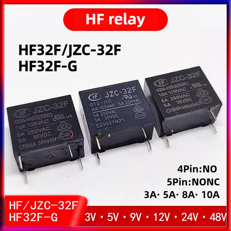 2 ชิ้น Original JZC-32F HF32F-G HF HF32F รีเลย์ 4Pin 5Pin 5V 9V 12V 24V 48V