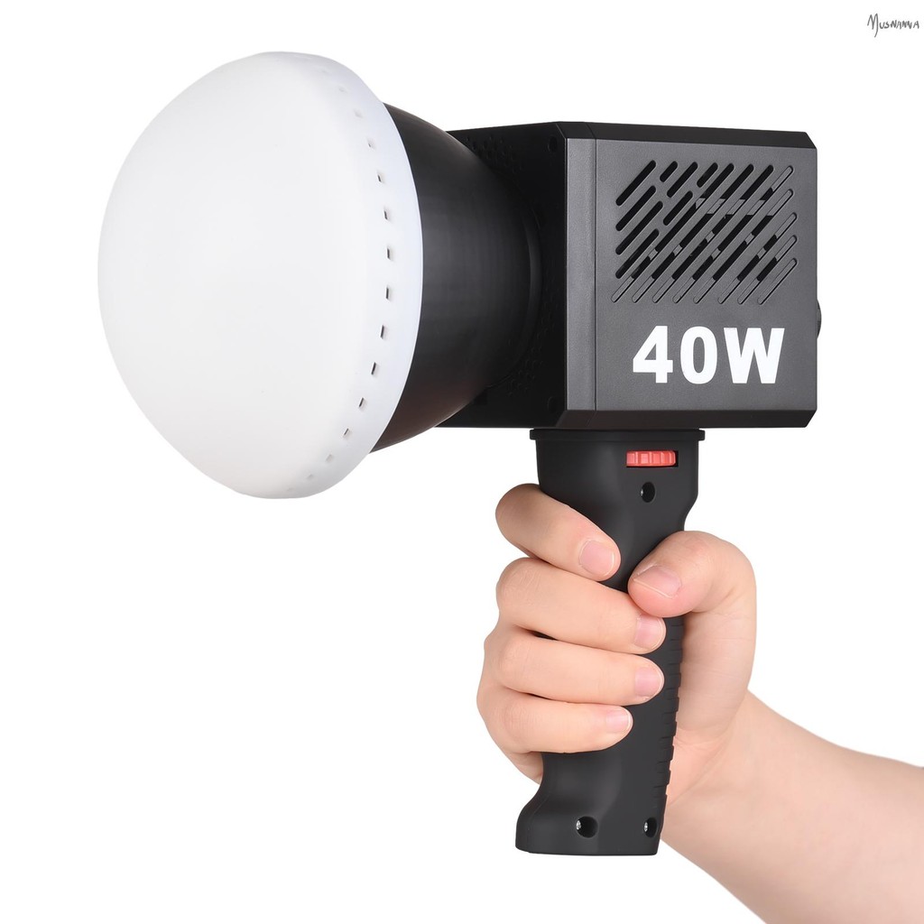 แบบพกพา COB วิดีโอมือถือการถ่ายภาพเติมแสง 40W 2500K-6500K หรี่แสงได้ 9 ฉากแสง E ไฟถ่ายภาพ Muswn-1