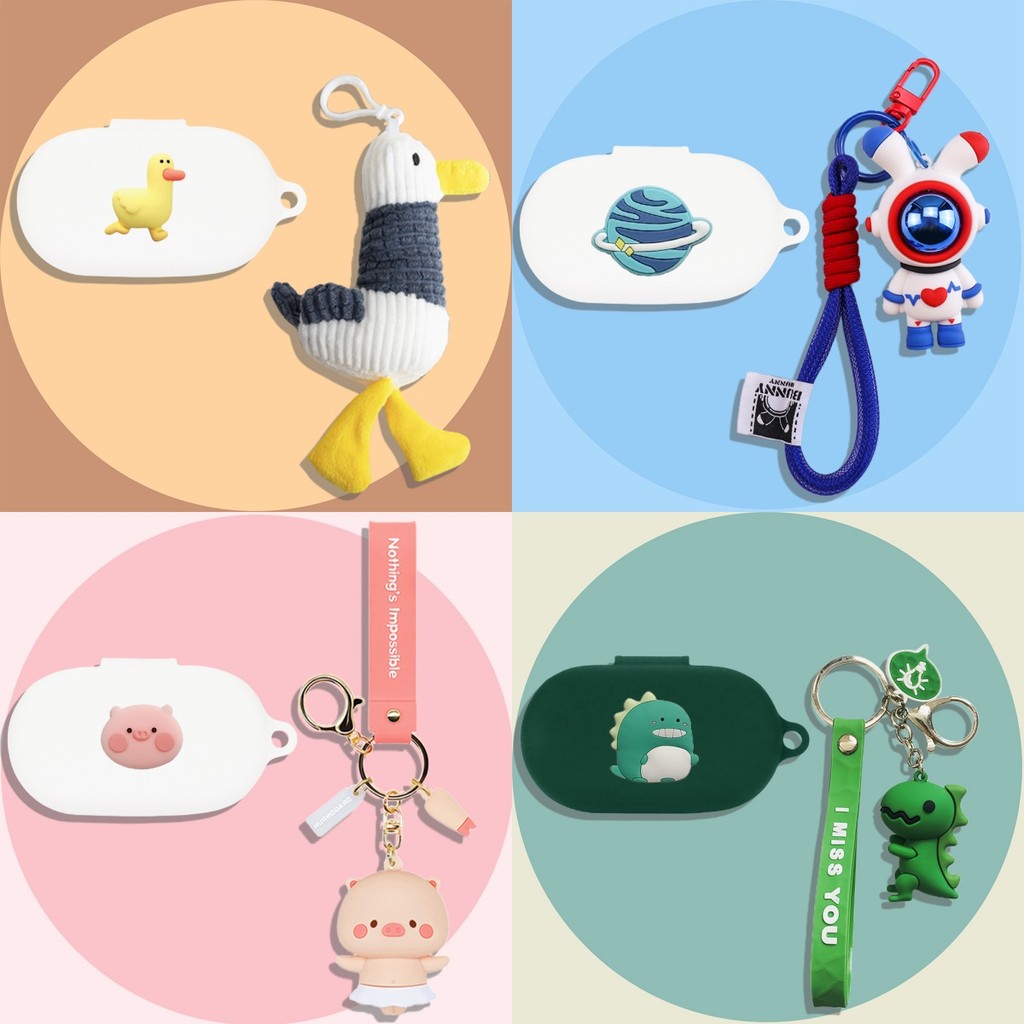 For Sony WF-C710N Case Cartoon Plush Duck Keychain Sony WF-C710N Creative Astronaut Cute Shiba Inu S