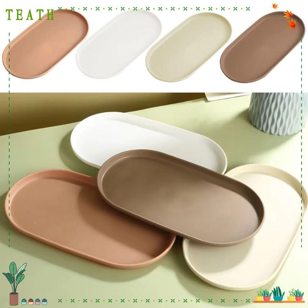 TEATH 1 ชิ้นถาดขนม,รูปไข่ซ้อนจานผลไม้,พลาสติก S/M/L Smooth Edge ถาดเสิร์ฟอาหารสําหรับ Home Kitchen