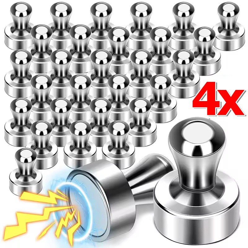2/4 ชิ้น Mini Strong Magnetic Thumbtacks สําหรับตู้เย็นไวท์บอร์ด - แผนที่ Photo Fixing Pushpin - เครื่องมือจัดเก็บข้อมูลบ้าน