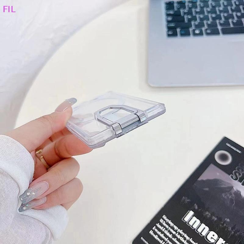 FIL แม่เหล็กใสผู้ถือบัตรกระเป๋าสตางค์สําหรับ Magsafe IPhone 16 15 14 13 Pro Max พับที่วางโทรศัพท์ Macsafe ช่องใส่การ์ดกระเป๋า OP