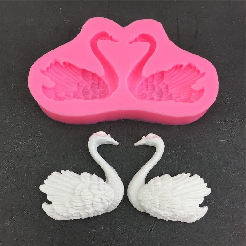 คุณภาพสูงน่ารัก 3D สวย Swan Gum แม่พิมพ์ซิลิโคนเทียนแม่พิมพ์,อบจานเบเกอรี่เครื่องมือ Sugarcraft,ช็อกโกแลตแม่พิมพ์