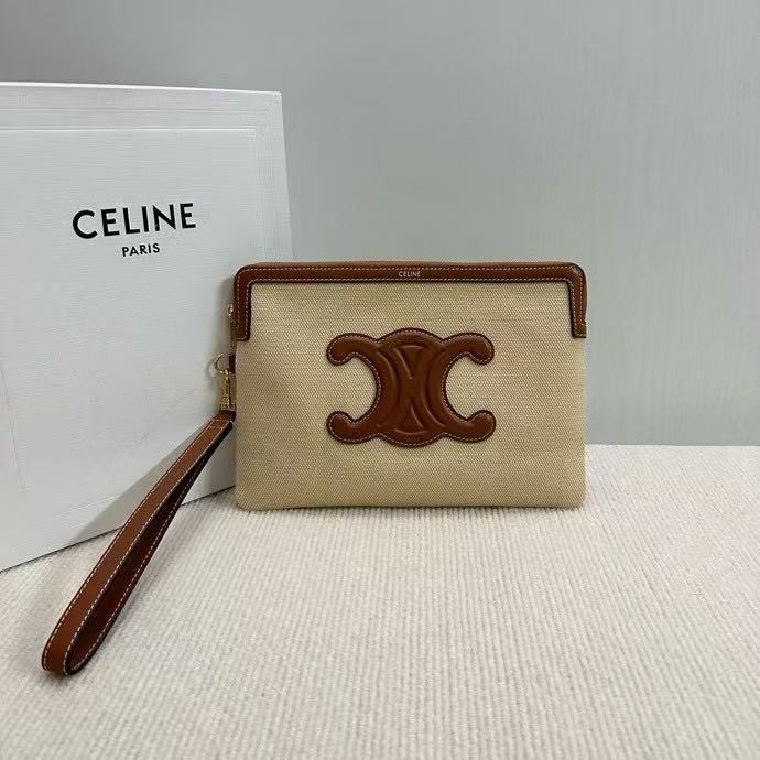 CE***E Handbag Simple Style Single Item Linen/Yellow Brown Brown  10J502