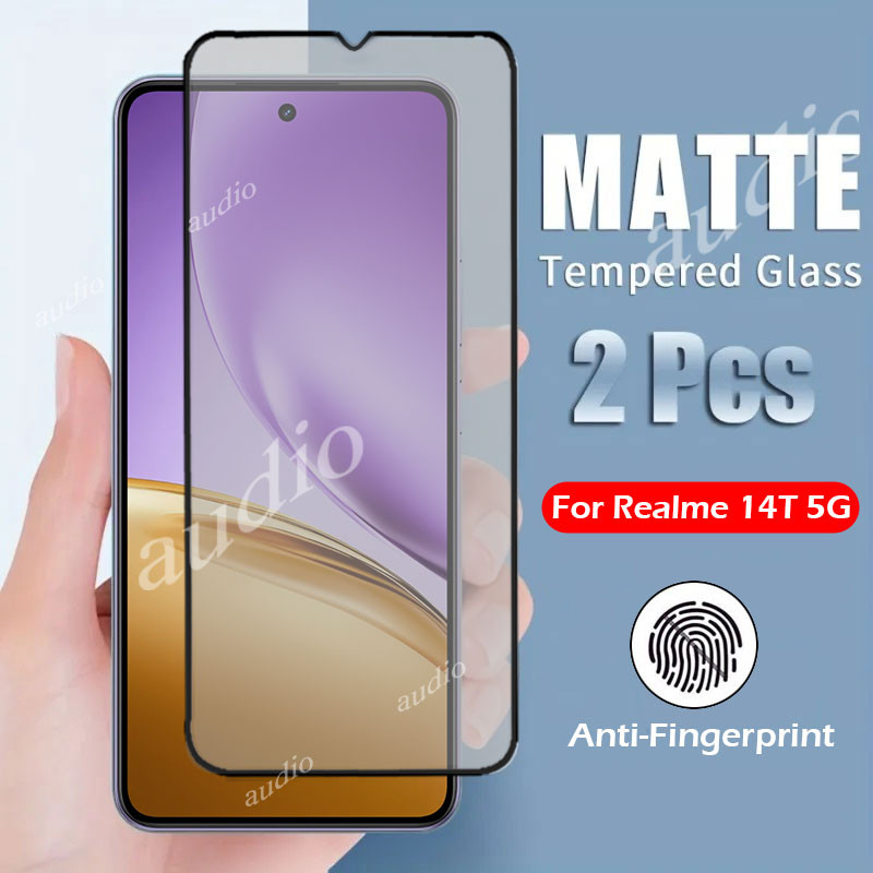 Realme 14t 5Gคลุมทั้งหมดMatteกระจกนิรภัยสําหรับRealme 14t 14 realme14t Realme14 5G 2025 Anti-Fingerp
