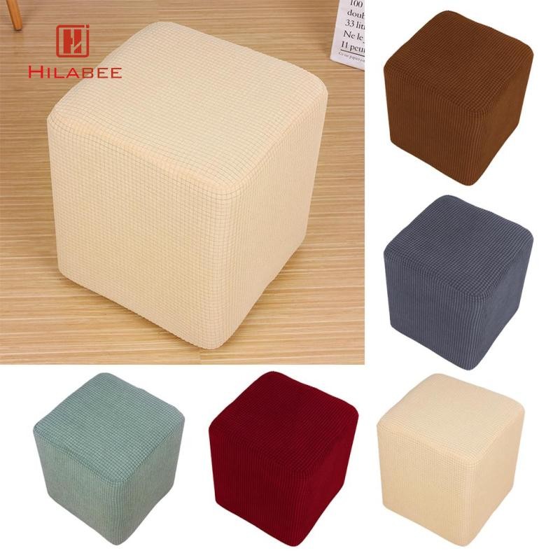 [hilabee] Storage Ottoman Slipcover Protector Oversize Elastic สี่เหลี่ยมผืนผ้าสตูลวางเท้าโซฟาสําหรับส่วนที่เหลือเท้าสตูลเฟอร์นิเจอร์