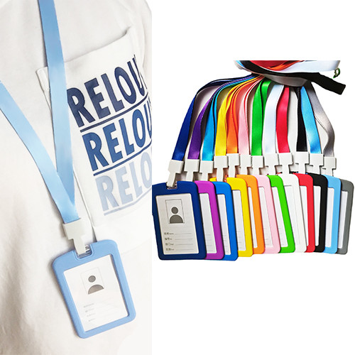 (รุ่นใหม่ หุ้มยางซิลิโคน) ป้ายห้อยบัตรสายคล้องคอ สายคล้องคอใส่บัตรพนักงาน ป้ายใส่บัตรพนักงาน เบา ไม่หนักคอ