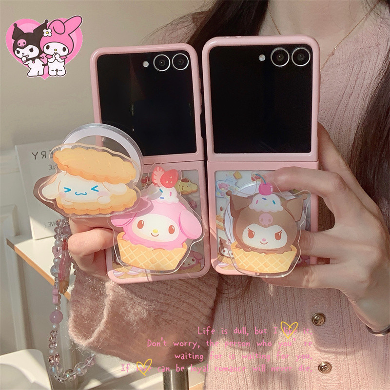 การ์ตูน Sanrio ร้านขนมหวานวงเล็บแม่เหล็กสร้อยข้อมือเคสโทรศัพท์สําหรับ Samsung Galaxy Z Flip 7 FE 5 6