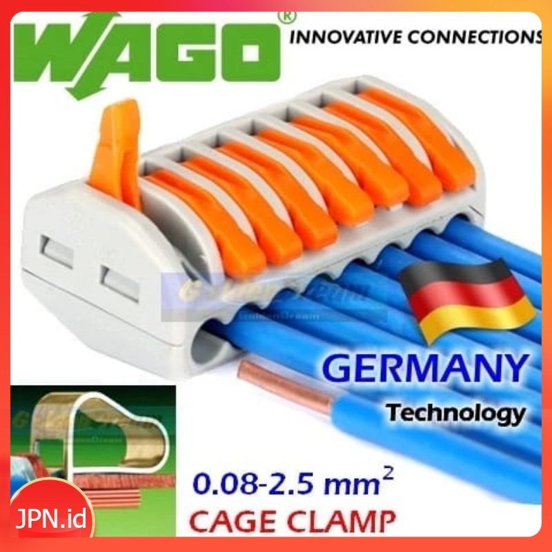 Wago Connector 8 Wire TerminalBlock Lever Cage Clamp Cable Connector - JPN
