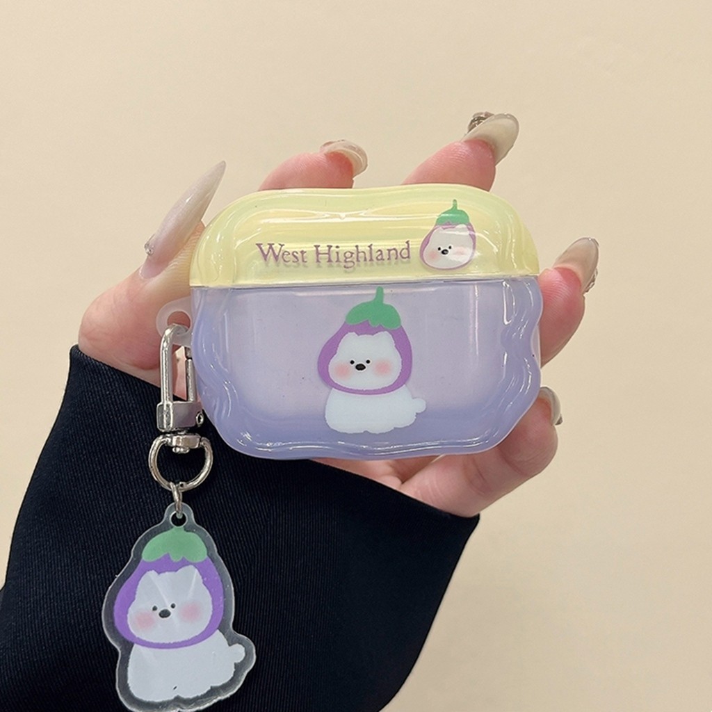 สําหรับ Airpods 4 Pro 3 2 1 มะเขือยาว West Highland White Terrier สุนัข TPU นุ่มหูฟังบลูทูธพร้อมจี้ชุดหูฟังไร้สาย Earbud Anti-fall Dirt ทนฝาครอบป้องกัน - รูปที่ 5