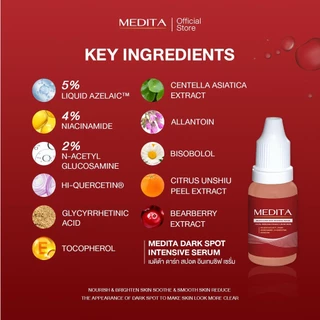 [ 1 แถม 1 ] เซตคู่ MEDITA DARK SPOT INTENSIVE SERUM 10 ml+MEDITA ANTI-ACNE & WHITENING CALMING MOISTURE GEL 10 g.