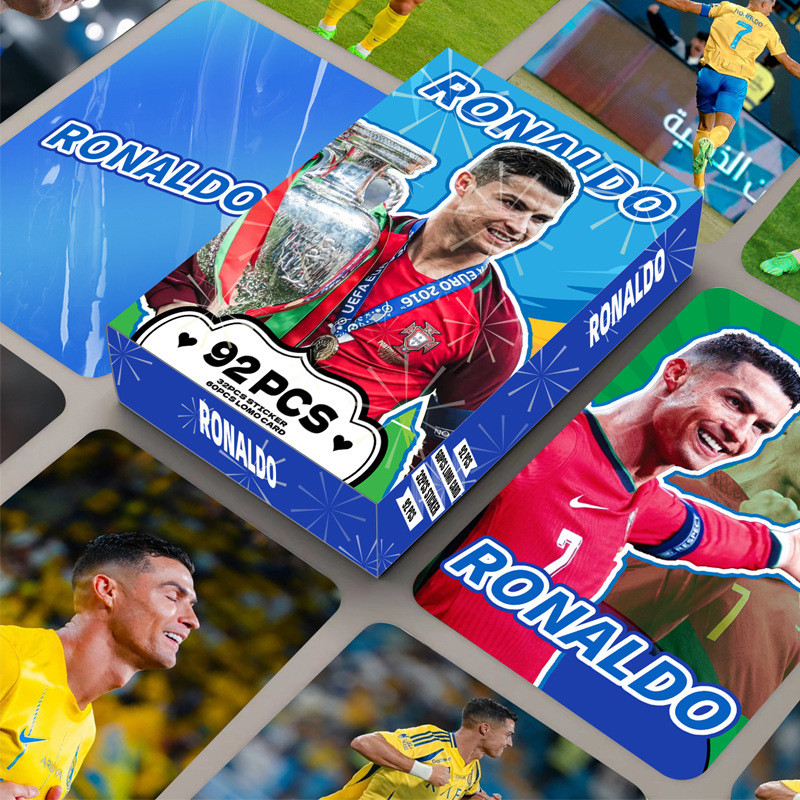 Cristiano Ronaldo dos Santos Aveiro Lomo Card Photocard โปสการ์ด 60 ชิ้นการ์ด + สติกเกอร์ 32 ชิ้น