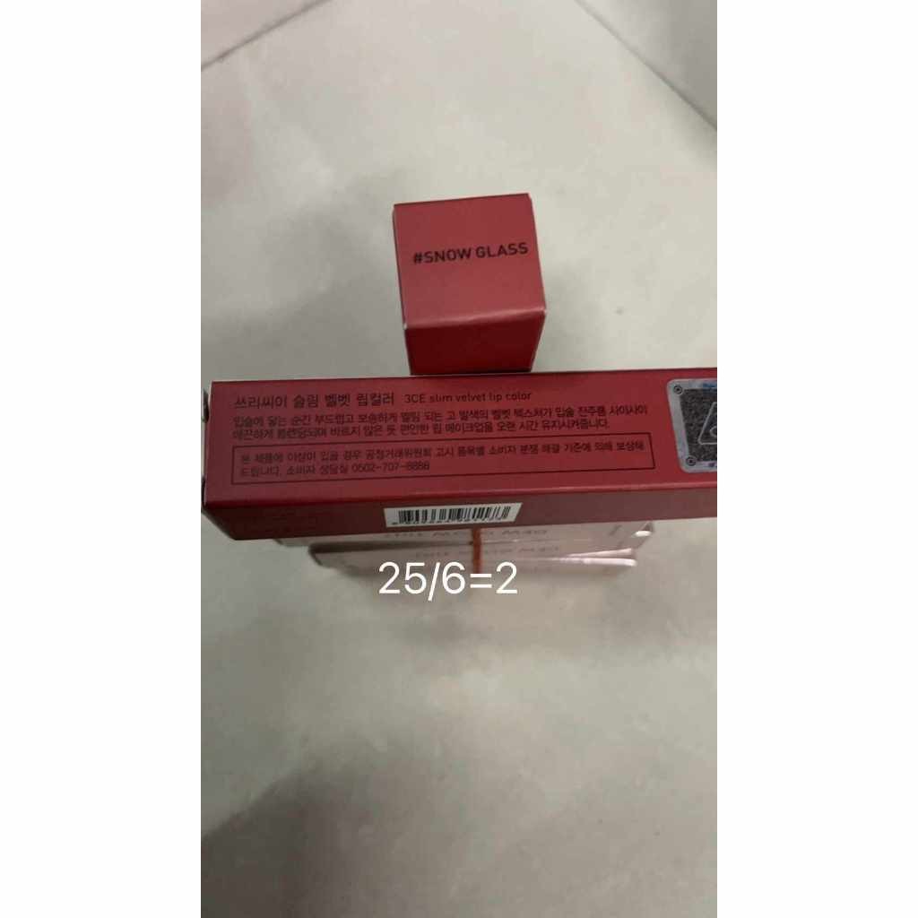 3CE Velvet Lip Tint 4g (Cozy Crush, Drizzle Love, Think Again, Best Ever, Taupe, Daffodil, Cheeky Ro