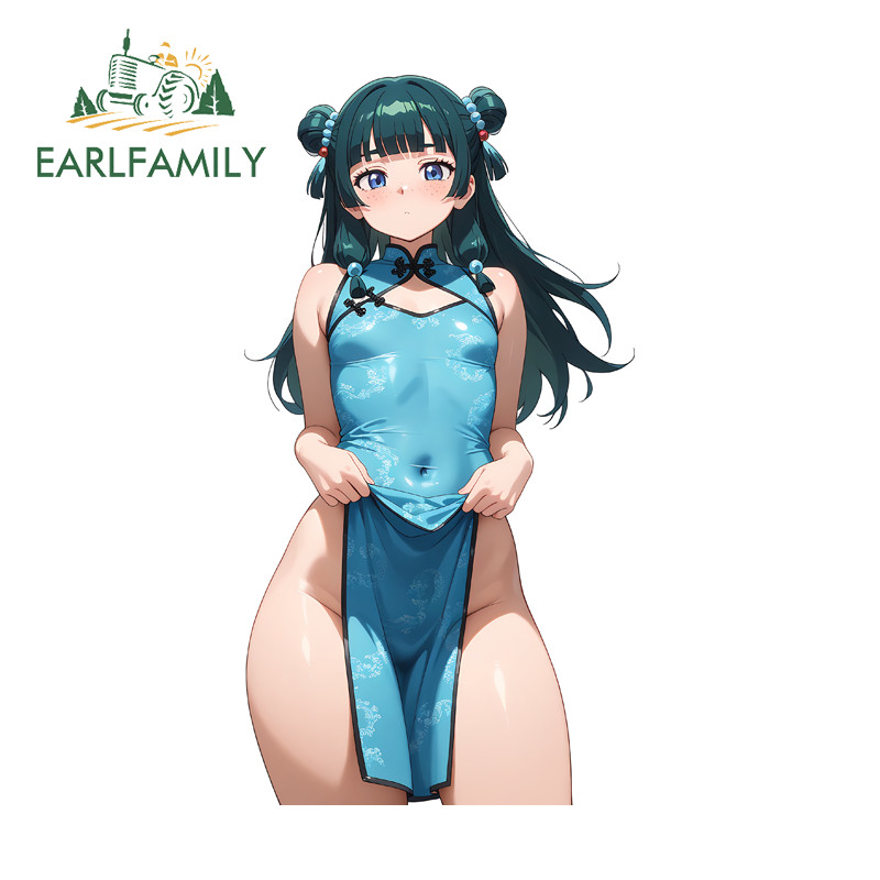 EARLFAMILY Maomao สติกเกอร์รถที่น่าสนใจ Occlusion Scratch Campervan รถด้านหลังกระจกไวนิล Decal กันน้