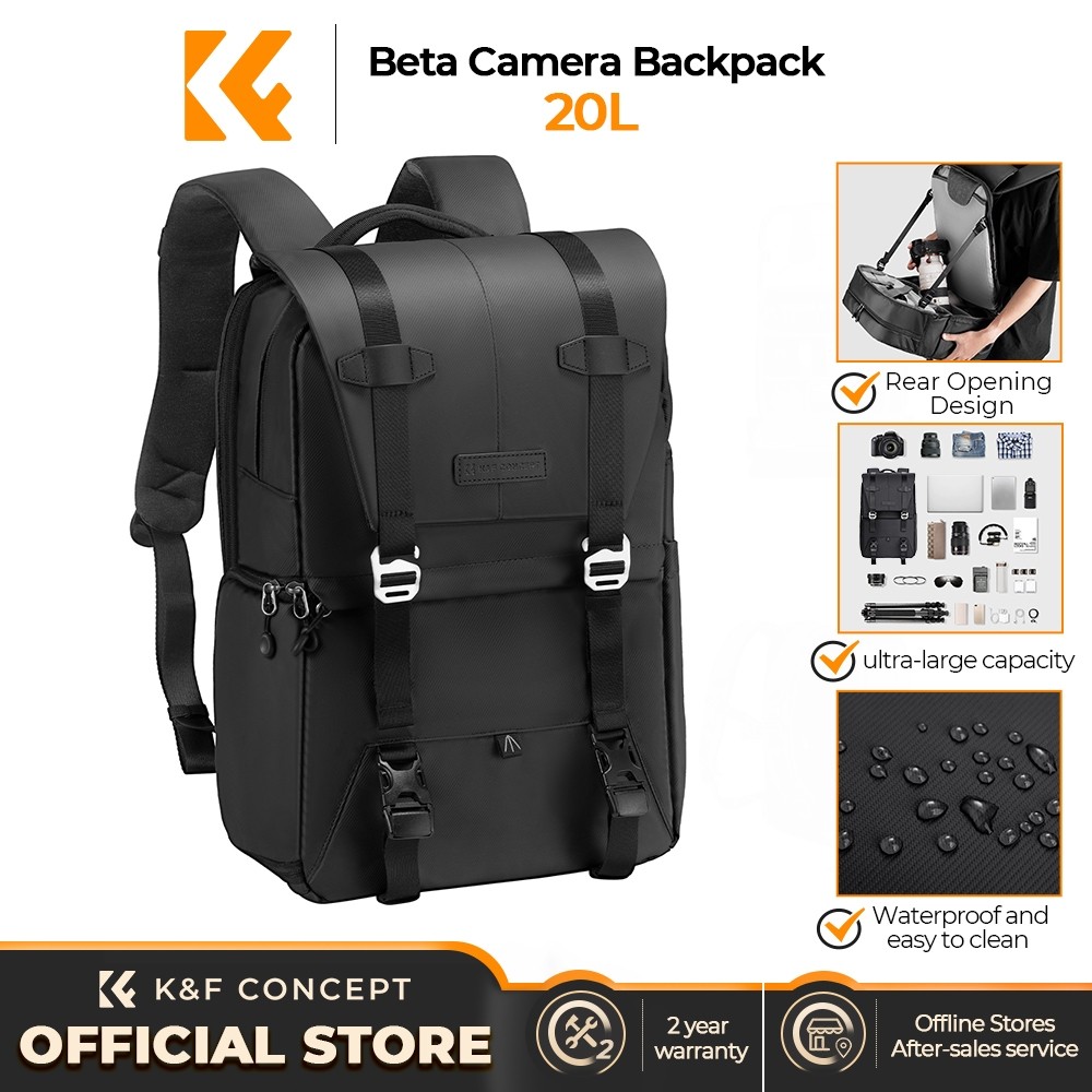 K&F CONCEPT Camera Backpack กระเป๋ากล้องกระเป๋ากล้องสะพายหลัง 20 ลิตรสามารถใส่แล็ปท็อปขนาด 15.6 นิ้ว
