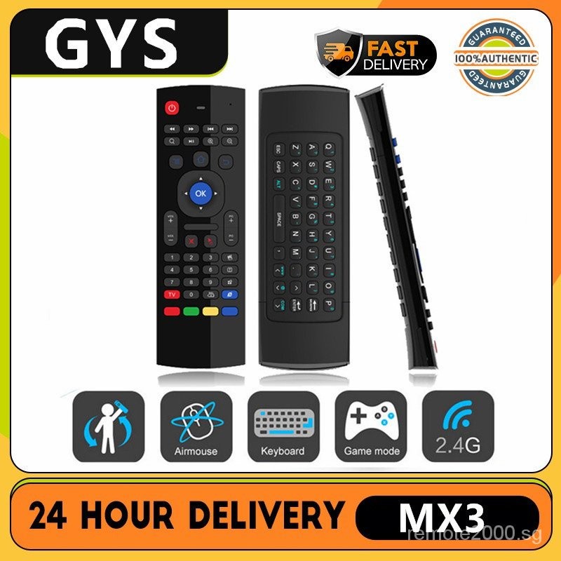 MX3 2.4GHz Air Mouse รีโมทคอนโทรลทีวี Combo สําหรับ Android TV Box mx3 คีย์บอร์ดระยะไกล