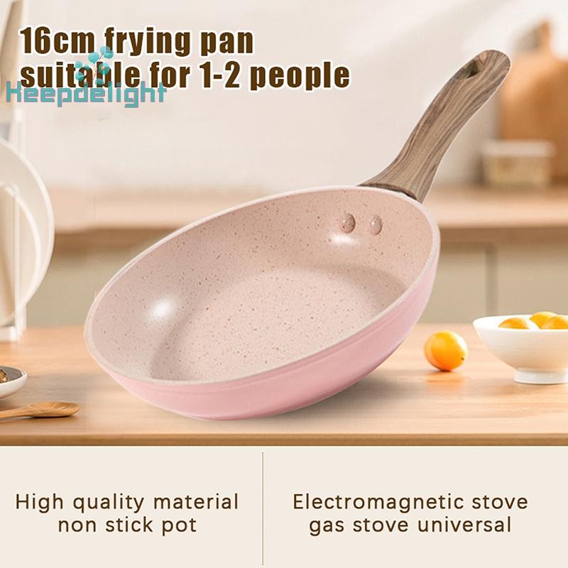 [Keepdelight] Non Stick กระทะก้นแบน Mini กระทะไข่ดาวข้าวสาลีข้าวหินหม้อเตาแม่เหล็กไฟฟ้าเตาแก๊ส Universal หม้ออาหารเด็ก [ใหม่]