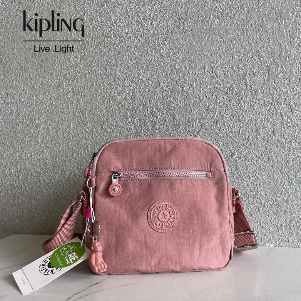 กระเป๋า Kipling Keefe Series Fashion Candy Color Multi-Compartment Messenger Bag น้ําหนักเบา Commute