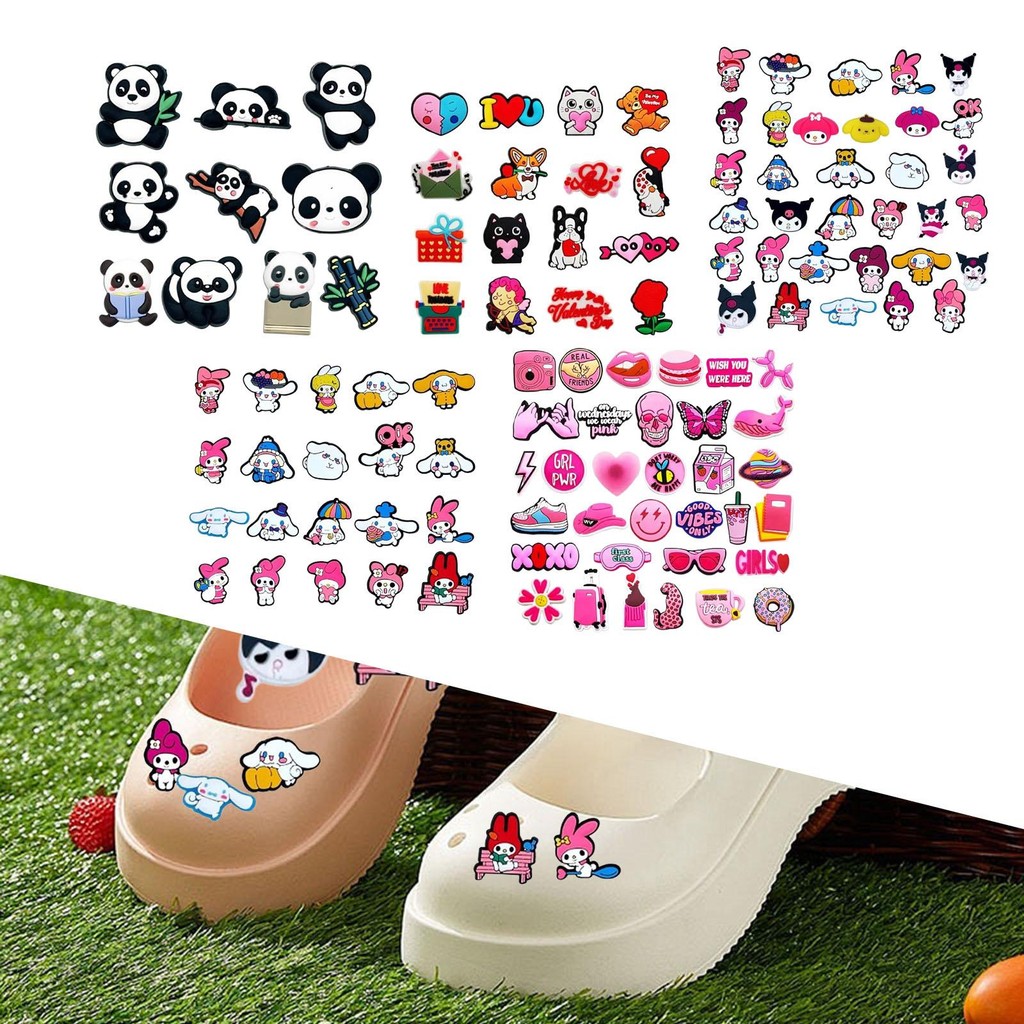 [Qklmdt] Charms สําหรับอุปกรณ์เสริมแทรกอินเทรนด์แบบใช้ซ้ําได้สําหรับยางมีรูหัตถกรรม DIY ตกแต่งสําหรับกระเป๋าหลุม