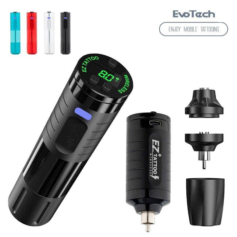 Ez Evotech เครื่องสักปากกาสักแบตเตอรี่ไร้สาย Ez ชิปอัจฉริยะที่กําหนดเองโรเตอร์ภายนอกแบบไม่มีแปรง
